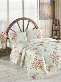 L'essentiel linge de maison Juego de Colcha Acolchada Doble Alanur - Mint